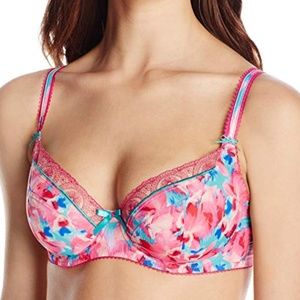 Not new! Freya 36FF Plunge Balcony Pink Flower Bra